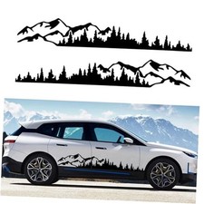 TOMALL 1 Pair 77.4'' Mountain Tree Forest Vinyl Decals for Car Body Door Side