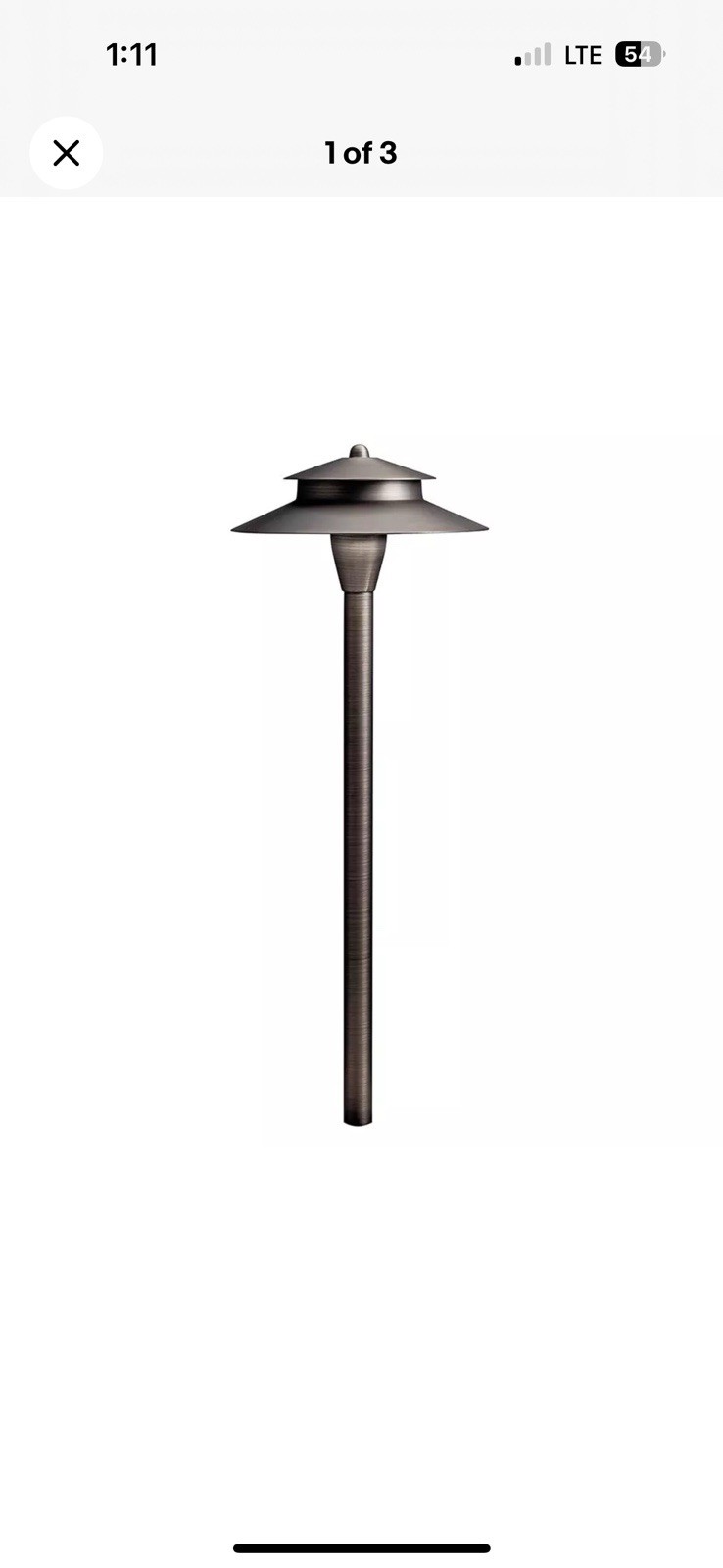 Kichler 8.5 in Missionary Style Path Light -T3 Bulb, LED, 12V Low Voltage