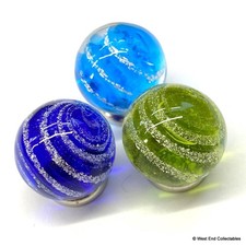 Handmade Glass Marbles 3 x 16mm Swirl Art Toy Marble Game Solitaire Gift