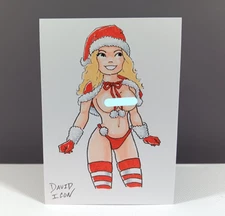 Original Pinup Drawing - Artist Sketch Card 1/1 - David Icon - PSC - ACEO - ATC