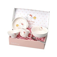 Kaneshotouki Hello Kitty Children's Dinnerware Set Dishwasher and Microwave Safe