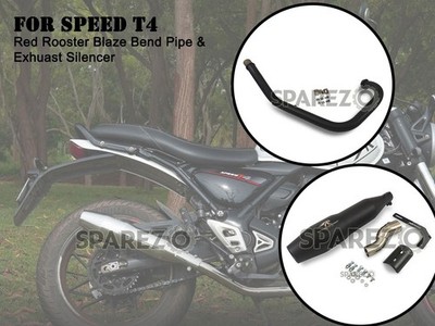 Für Triumph Speed T4 Red Rooster Blaze Krümmerrohr mit Schalldämpfer schwarz