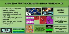 Blox Fruits - GODHUMAN + SHARK ANCHOR + CDK [Level MAX]