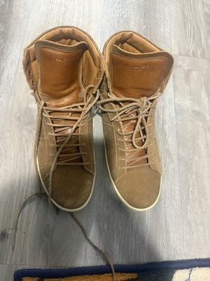 Saint Laurent SL-18H Brown Suede Fringe High-Top Sneakers Men's EU 43