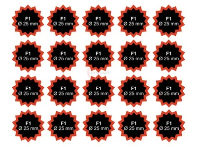 25 x Rema Tip-Top Schlauchflicken F 1 Ø25 mm Rotrand für Fahrrad