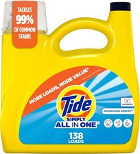 Tide Simply All-in-One Liquid Detergent, Refreshing Breeze, 182 oz, 138 Loads