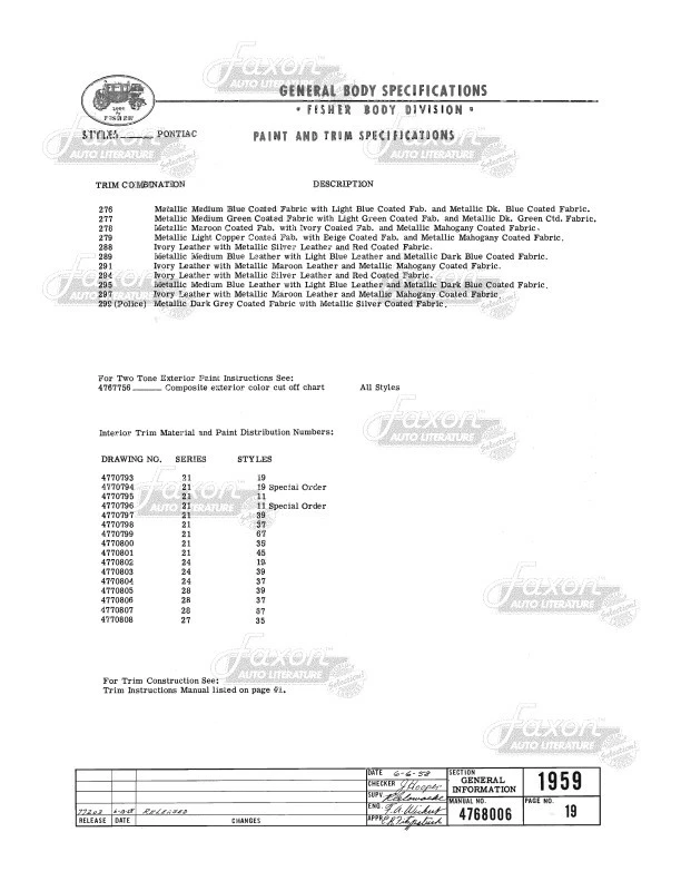 1959 Fisher Body Especificação Montagem Manual Buick Cadillac Chevy Olds Pontiac - Imagem 2 de 4