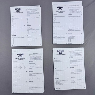 Kaplan MCAT Flashcards Loose Cards 2001 Edition Test Prep Study Guide Very Good