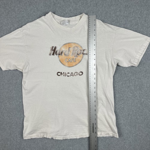 Vtg Hanes Beefy-T XL White Single Stitch Shirt Hard Rock Cafe Chicago USA Made - Picture 13 of 20