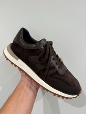 BRETT JOHNSON 814$ Espresso Brown Suede Mc Lean Low Top Sneaker