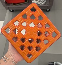 Vintage Descoware Trivet Flame Orange Red Belgium 6" x 6" Cast Iron & Enamel
