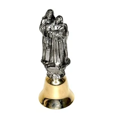 Michael Ricker Pewter Holy Family Jesus Bell Religious Christmas Decoration Gift