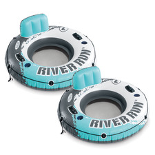 Intex River Run Single Inflatable Lake Floating Lounger, Color Varies 2 Pack