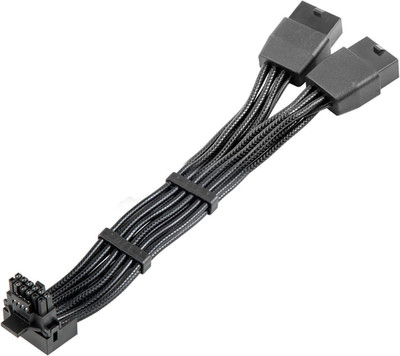 12VHPWR 90 Degree Adapter to 2X 8Pin: 16AWG 16 PIN GPU Right Angle PCI-E 5.0 Ext