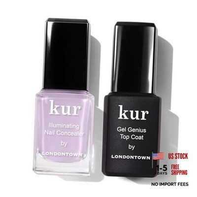 LONDONTOWN Nail Concealer and Gel Genius Top Coat Duos, Brighten and