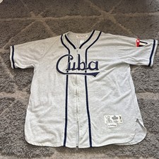 #44 CUBA LIGA NACIONAL JERSEY GRAY 1947 EBBETS FIELD FLANNELS MEN STAAL DEAN 3XL