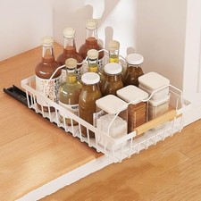 Pull Out Cabinet Organizer, Heavy Duty Slide Out Drawer, White pump standard
