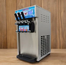 Commercial Soft Ice Cream Machine Powered Soft Ice Cream Maker 16-18L/H 3 Flavor