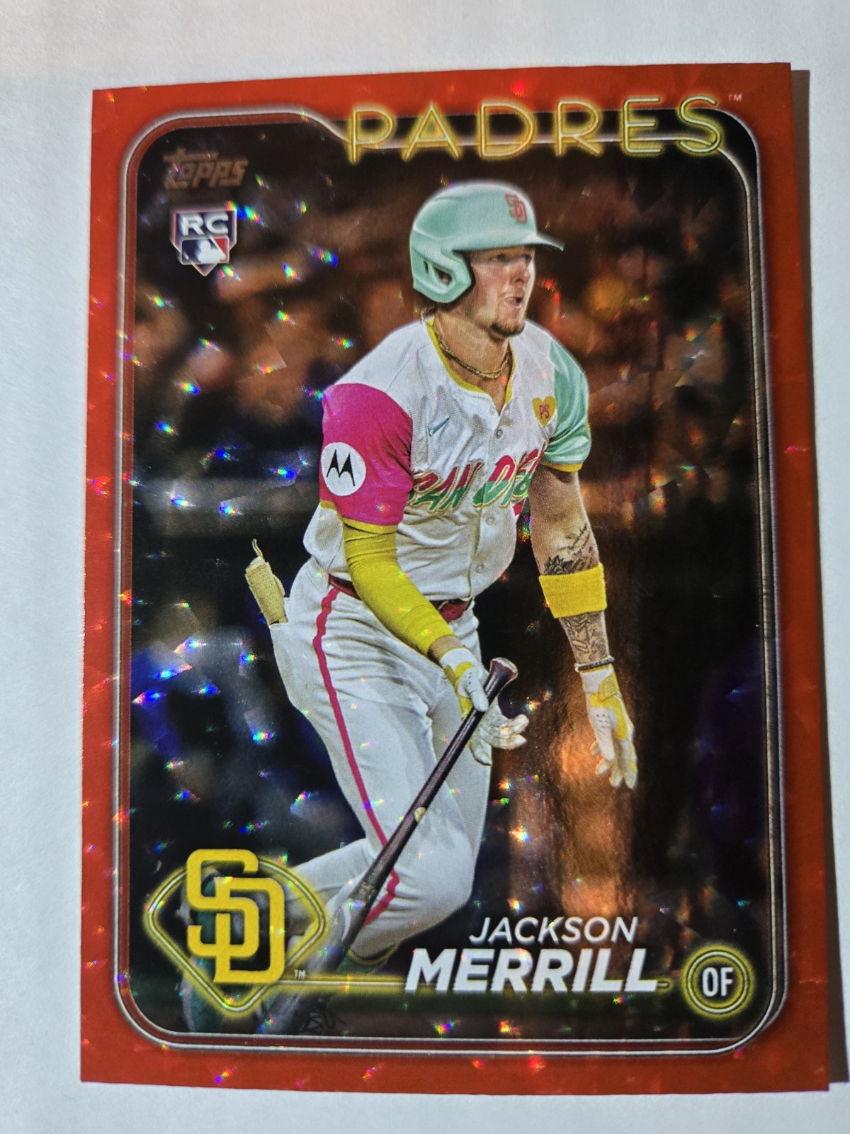 2024 Topps Update  - Jackson Merrill #US210 Red Crackle Foilboard /199 (RC)
