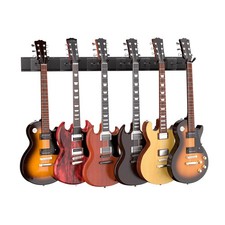 Supporto da Parete per Chitarra, Woodgrain Rack con 6 Appendini per Chitarra Regolabili, Chitarra Wa...