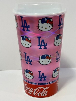 Hello Kitty x Dodgers Souvenir Soda Cup Holographic Pink w/ Clear Lid