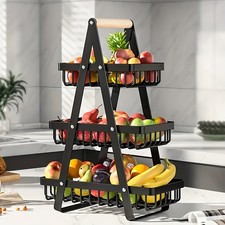 3Tier Fruit Basket Handle Holder Rack Vegetable Bowl Storage Stand Dining Unit