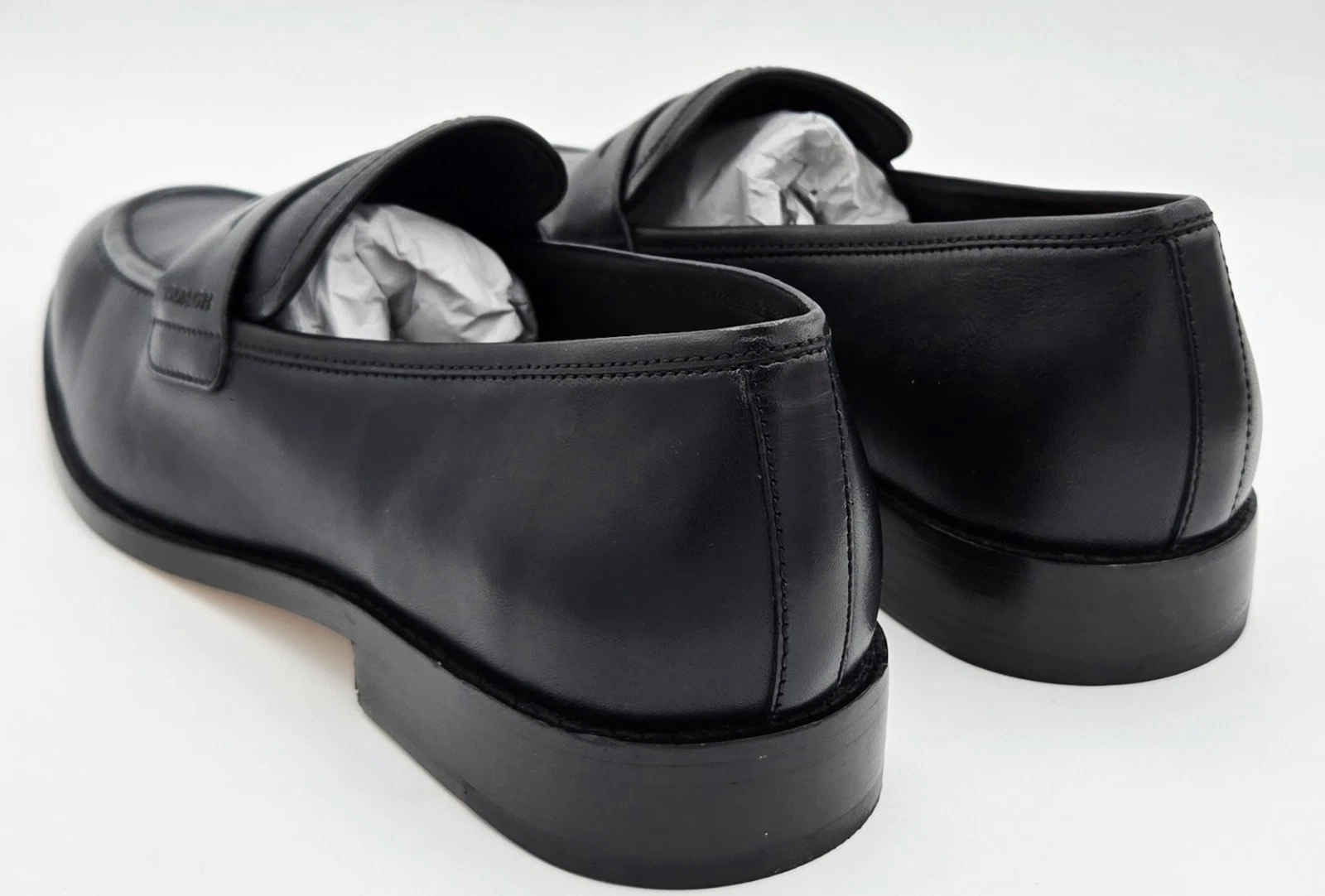 Mocassino Coach Declan da uomo nero taglia 8 5D nuovo con scatola prezzo consigliato $250