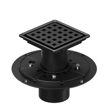 4 Inch Square Shower Drain with Flange, 304 Stainless Steel Floor Drain, Quad...
