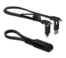Rolling Square inCharge XL 6-in-1 Multi Charging Cable, Portable USB Black