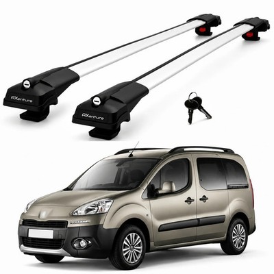 2X Roof Bars for Peugeot Partner 2008 2018 Lockable Roof Rack Cross Bars Grey