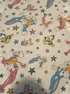 Vintage 1993 Tiny Toon Adventures Fitted Crib Sheet Warner Bros Nursery RARE