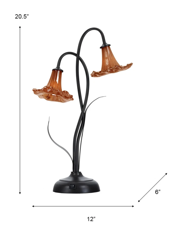 SAT17076LED Lámpara Acento Trompeta, 20.5" Alto, Blanco/Naranja Foto 3 de 3