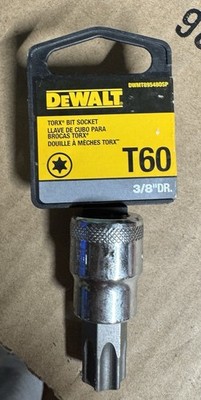 New DeWalt T60 Torx Socket with 3/8 Drive Chrome