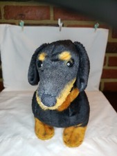  Melissa  Doug Dachshund Wiener Dog Black/ Brown Plush 16"