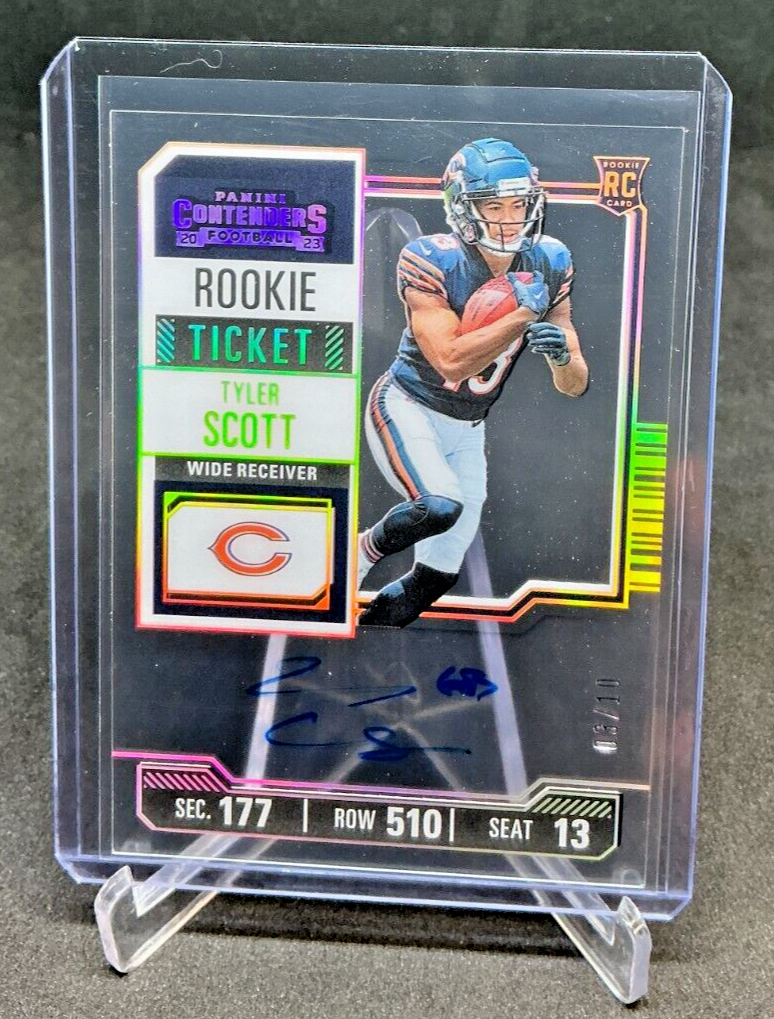 2023 Panini Contenders Rookie Ticket TYLER SCOTT GOLD Holo 03/10 AUTO Bears