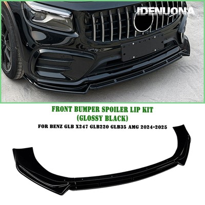 Gloss Black Front Lower Spoiler Lip Kit For Benz GLB X247 GLB220 AMG 2024-2025