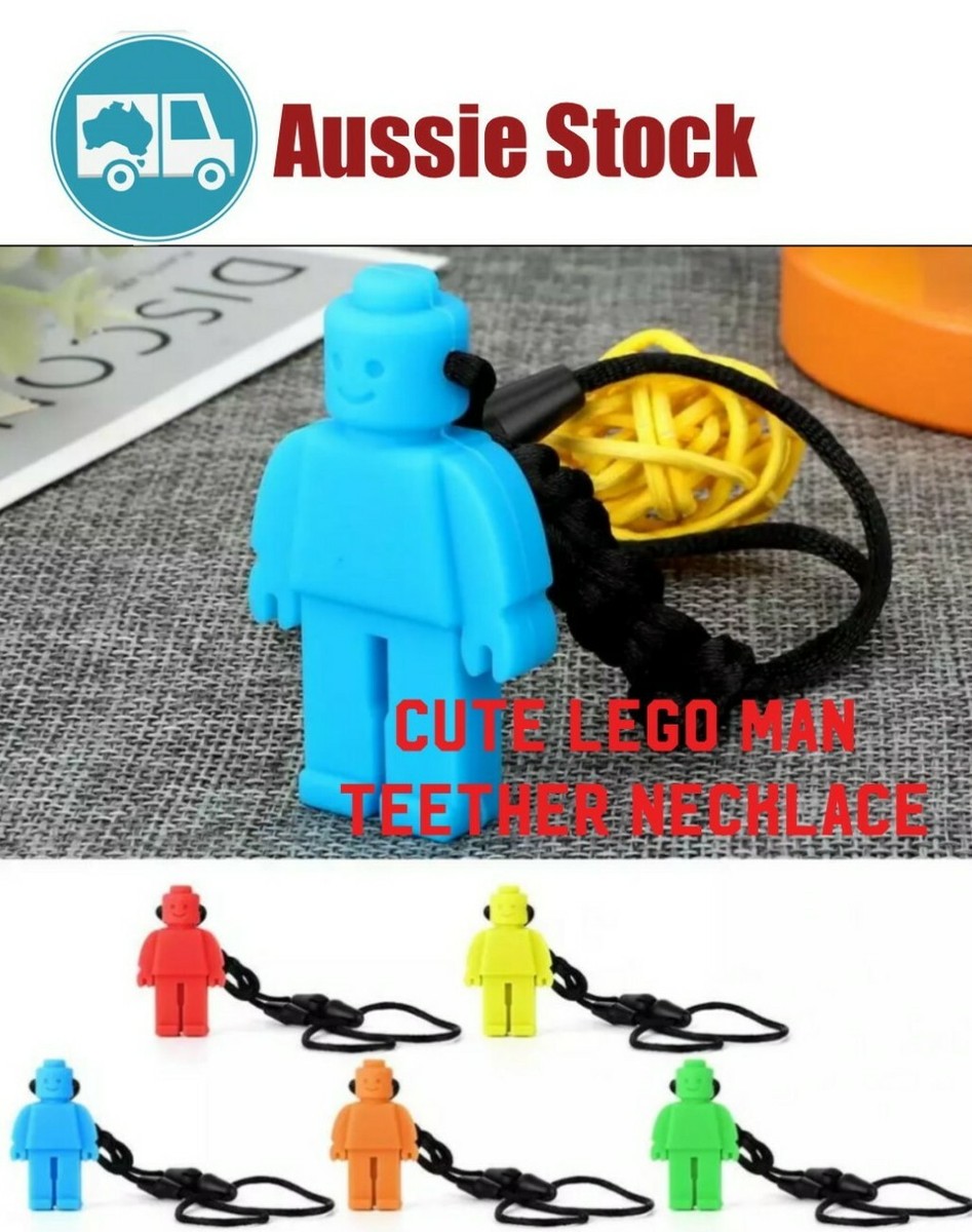 x Silicone Brick Block Man Necklace Oral Sensory Chew Input