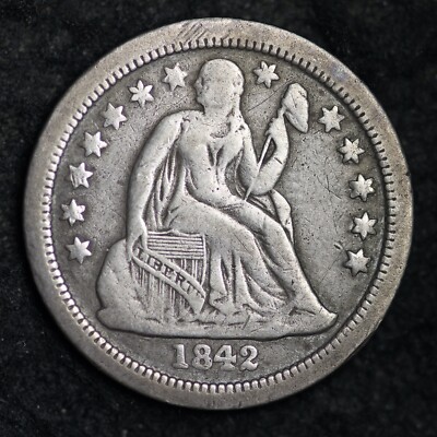 1842-O Seated Liberty Silver Dime CHOICE VF FREE SHIPPING E196 SCHM