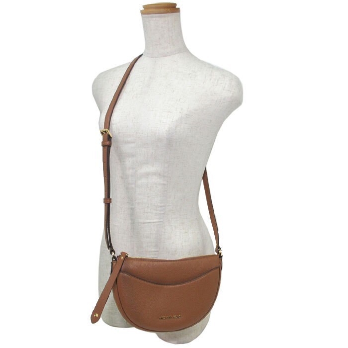 特別価格!日本未入荷!Michael kors Saddle Crossbody 2WAY Michael Kors Dover Half Moon Crossbody Brown Leather Bag
