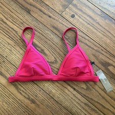 J Crew Reimagined Eco Bikini Top Size XS Pink NWT Padded