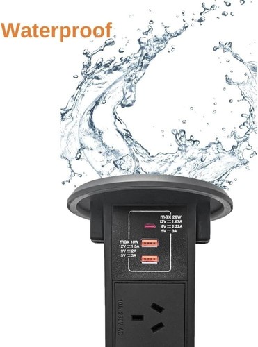 Waterproof Wireless Pop up Power Point Extension Power Cord with 3 AC Power Sock - Picture 3 of 9