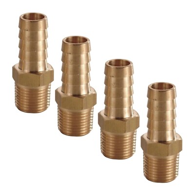 Raccordo Ottone Diritto Raccordo Diritto In Ottone 1/4" ID Barba A 3/8" NPT Maschio - Per Acqua, Olio, Aria, Gas, Carburante Raccordo Per Tubi Acqua