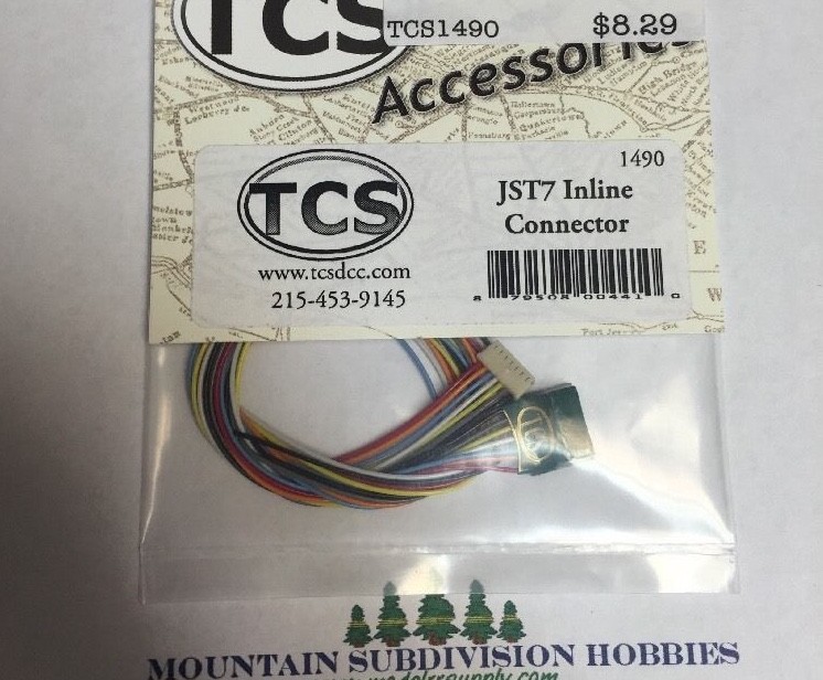 New Train Control Systems TCS 1490 7 PIN JST Connector & Wire