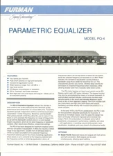 VTG Pro Audio Advertisement FURMAN Signal Processing Parametric Equalizer PQ-4