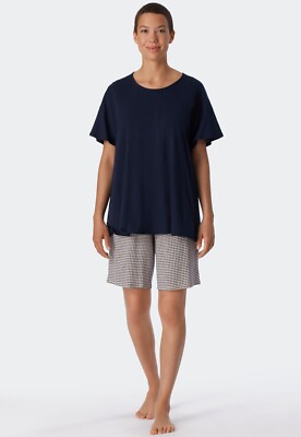 Schiesser Pigiama Corto Donna In Raso Di Cotone, Con Tasche E Elastico In Vita, Eleganza Classica - 4