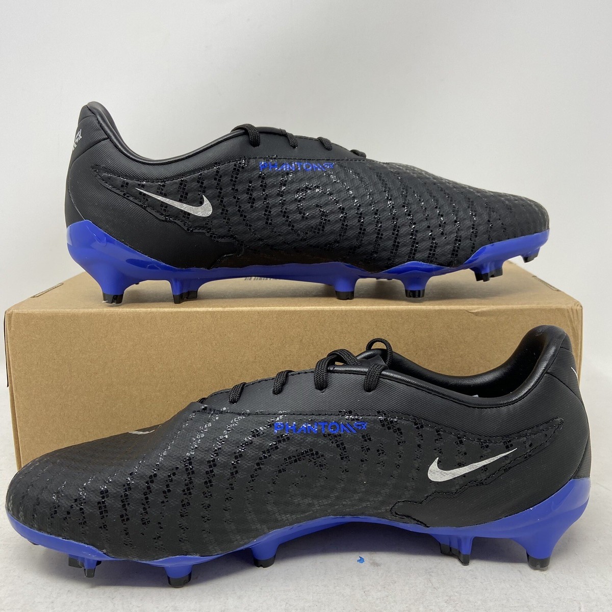 Nike Phantom GX Club FG/MG Black Blue Mens Soccer Cleats DD9473