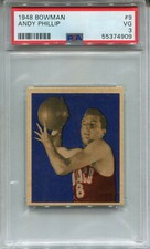 1948 Bowman #9 Andy Phillip PSA 3 VG Chicago Stags