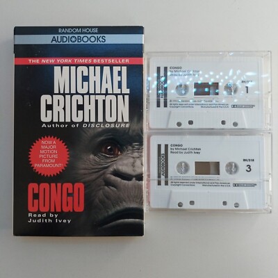 Congo Audio Book Cassettes Tapes by Michael Crichton Read by Judith Ivey 