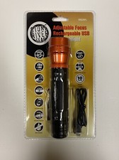 NEW Stone River Gear SRG3RFL Black/Orange USB Rechargeable Flashlight Light CREE