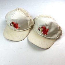 Citgo Eagle Baseball Hats Promo White Orange Red Rope VIntage Lot of 2 Cotton